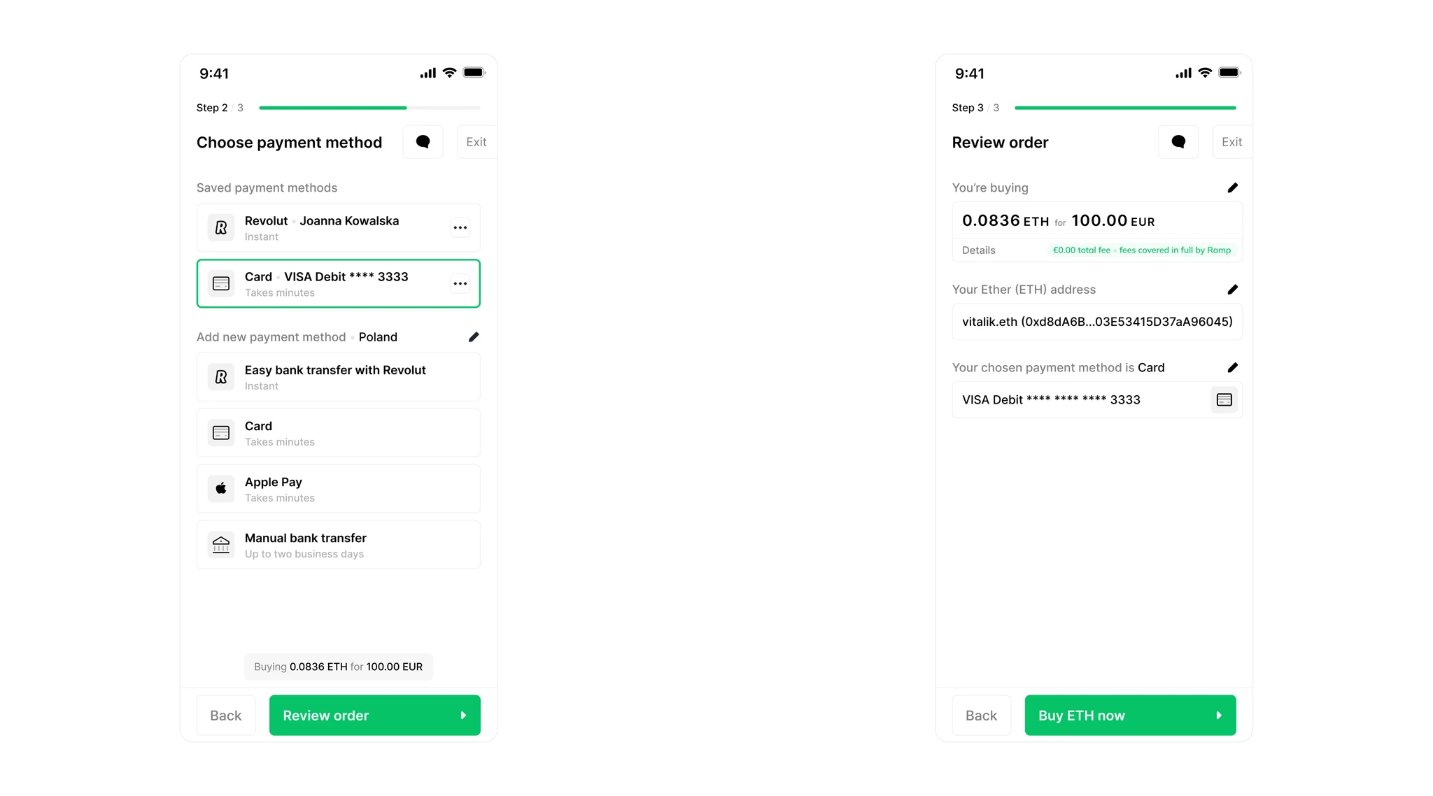Ramp Network — product UX
