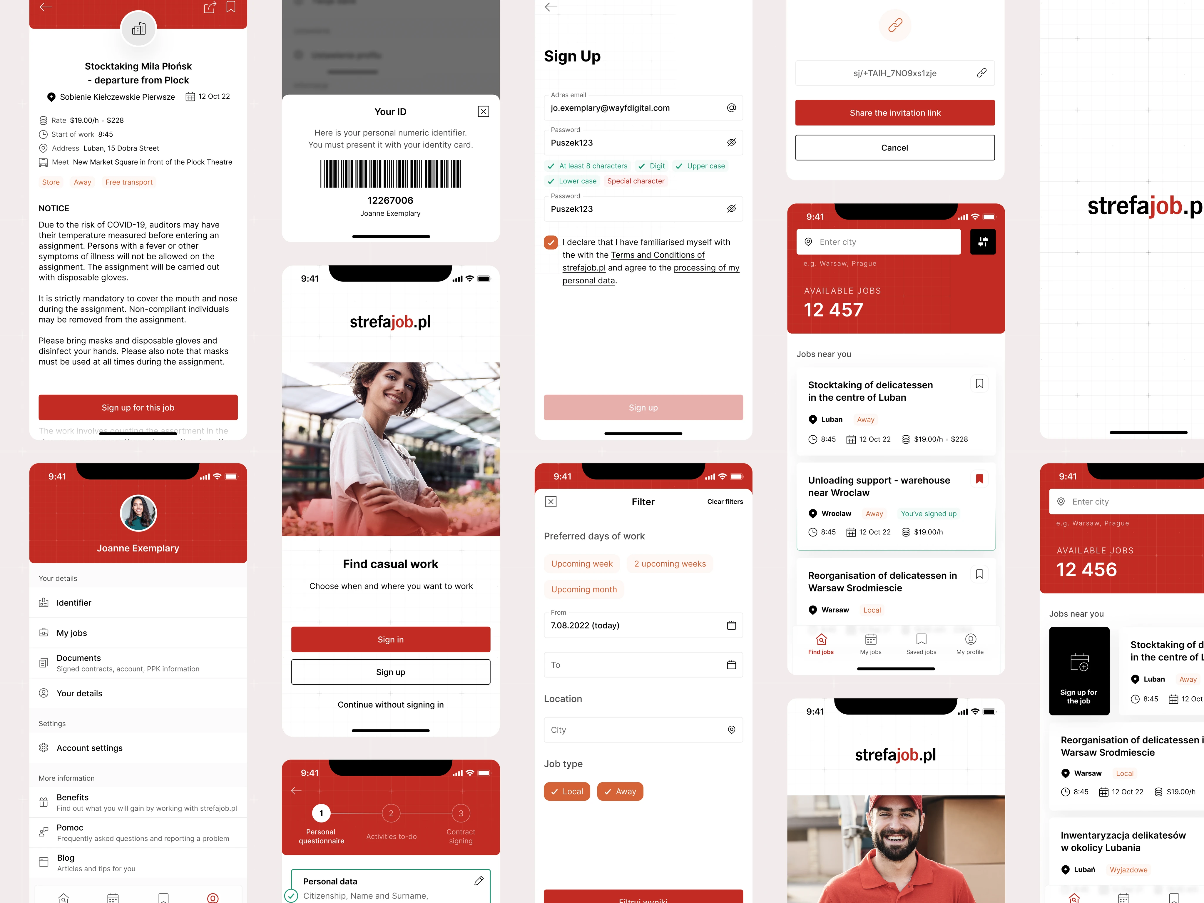 StrefaJob mobile app — find casual work across Poland